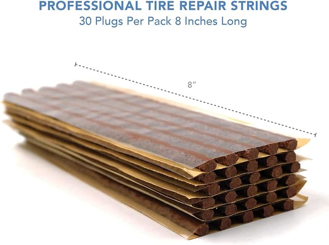 CKAuto 30pcs 8" Brown Tire Repair Strings, Automotive Tool Tire Repair Plugs - Image 2