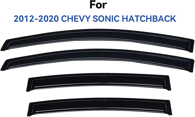 Window Visors Rain Guards for 2012-2020 Chevy Sonic Hatchback, Out-Channel - Image 2