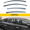 4pcs Smoke Tint With Chrome Trim Outside Mount Tape On/Clip On Style PVC Sun by PLDDE