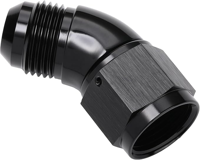45 Degree 10AN Male to 10AN Female Swivel Full Flow Fitting Adapter Coupler - Image 4