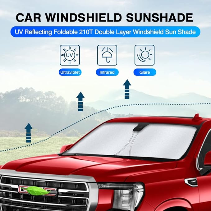 KUST Windshield Sun Shade fit for 2021-2025 Chevrolet Suburban/Chevy - Image 2