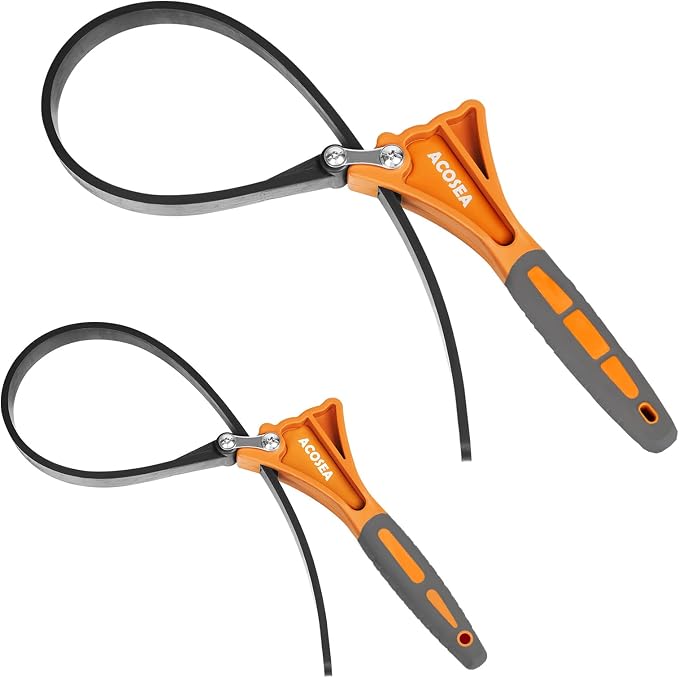 2-Pack Strap Wrench, Oil Filter Wrench by ACOSEA