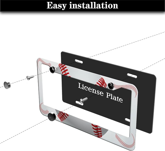 License Plate Frames for Men Red and White License Plate Cover for Women - Image 7