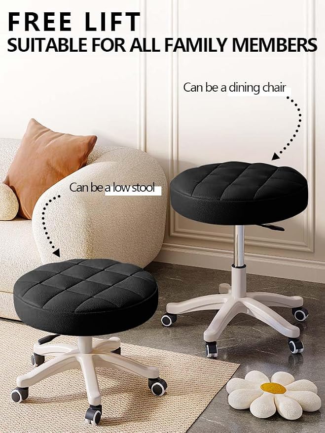 Small Chair Round Rolling Stool - Image 4