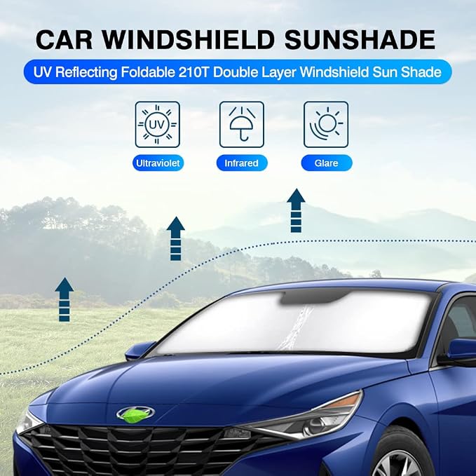 KUST Windshield Sun Shade for 2021-2024 2025 2026 Hyundai Elantra Accessories - Image 2