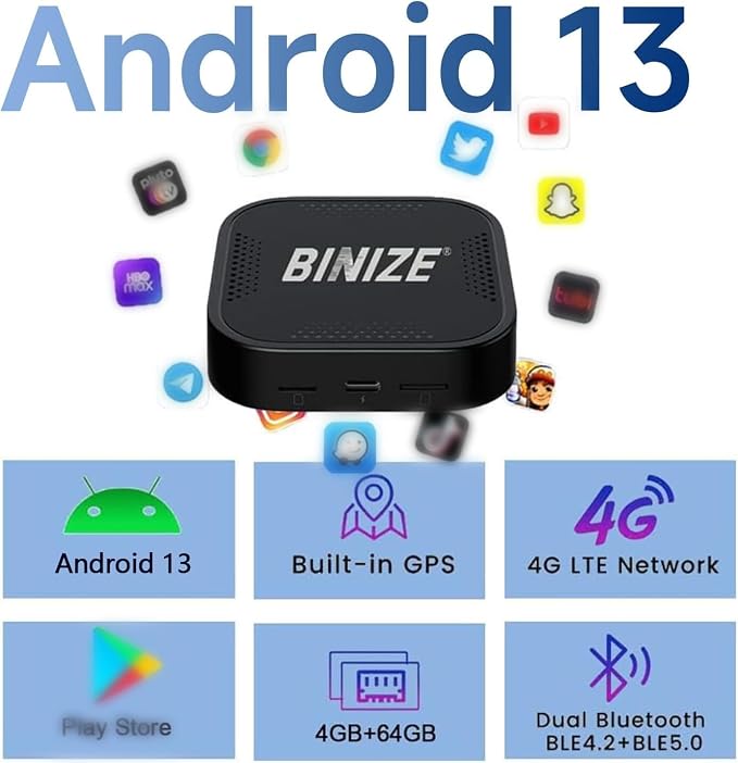BINIZE CarPlay Ai Box 2.0 Wireless CarPlay/Android Auto - Image 3