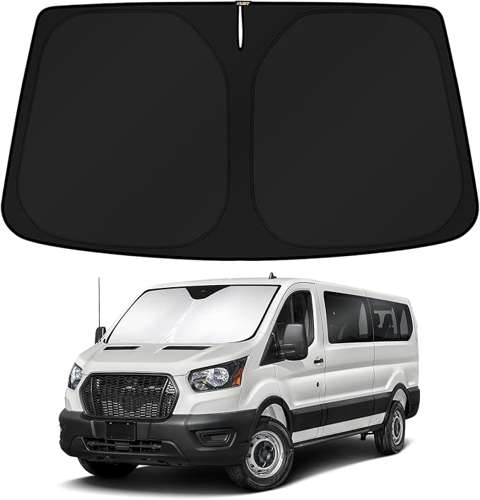 KUST Windshield Sun Shade for 2024 2025 2026 Ford Transit 350 Custom Fit by KUST