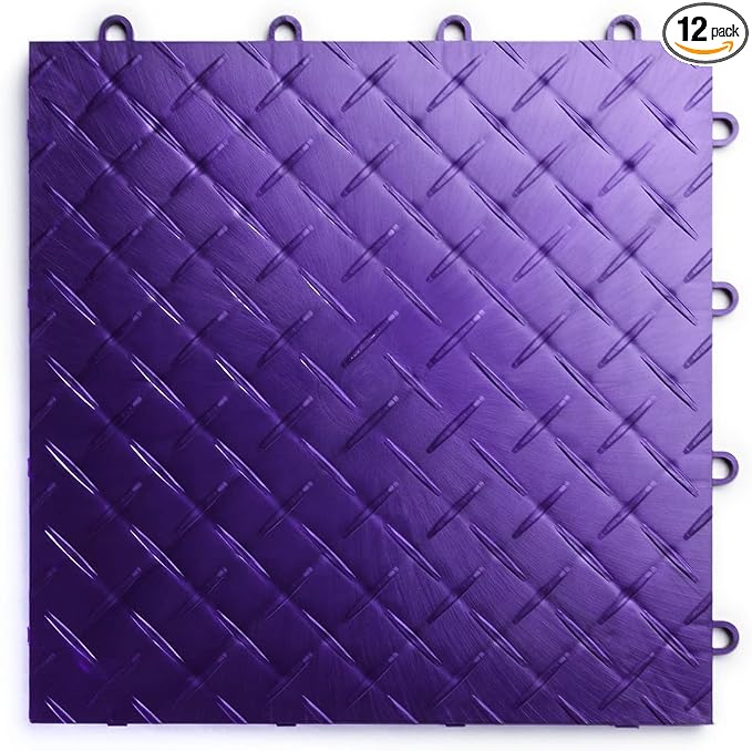 Big Floors RaceDeck Diamond Plate Design, Durable Interlocking Modular Garage by BigFloors