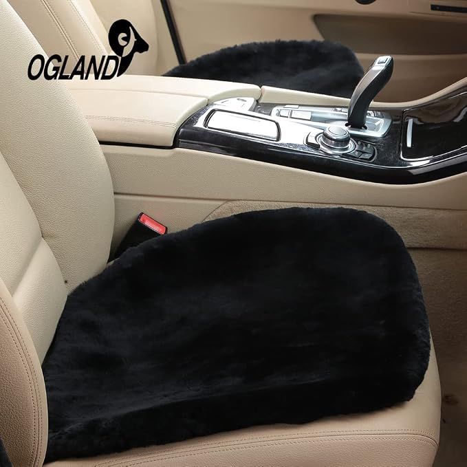 20 inchs Fluffy Genuine Australia Sheepskin Car Seat Cover - Image 2