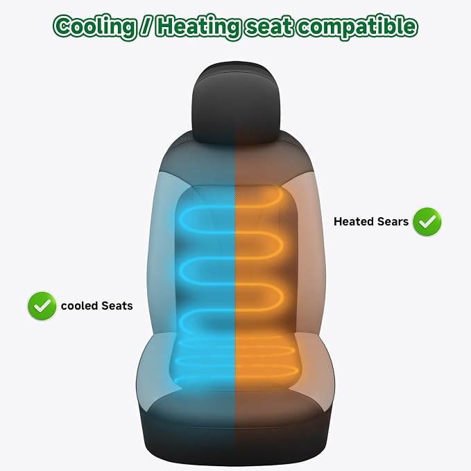GIANT PANDA Fit Chevy Silverado 1500 2500 3500 Front Car Seat Cover, 3D Air - Image 4