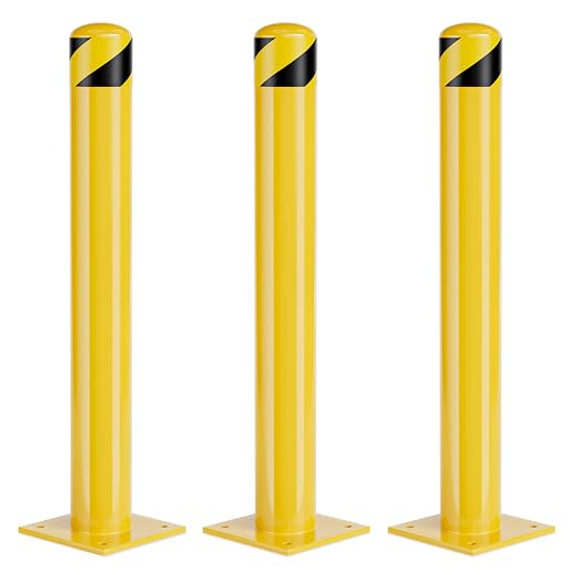 Safety Bollard Post, 42 Inch Height Steel Bollards, 4.5 Inch Diameter Parking by SpecializeinYourNeeds