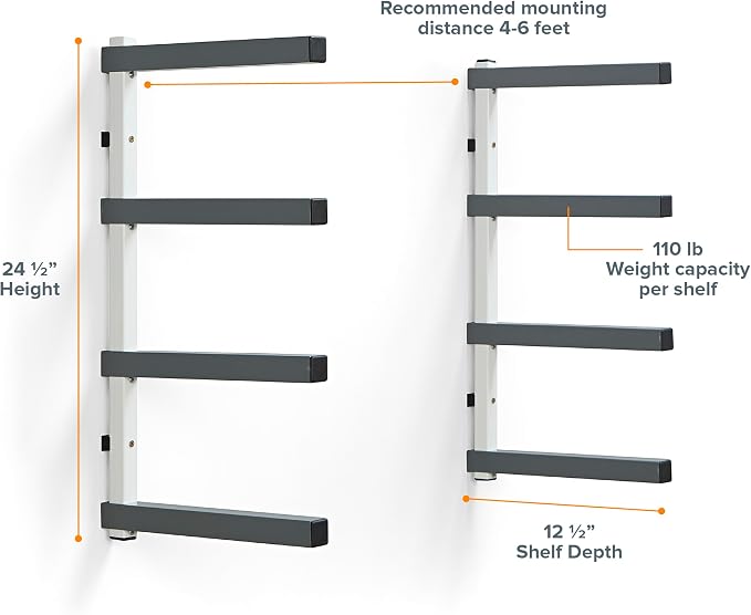Bora 4-Level Lumber Storage Rack Wood and Garage Organization Space Saving - Image 2