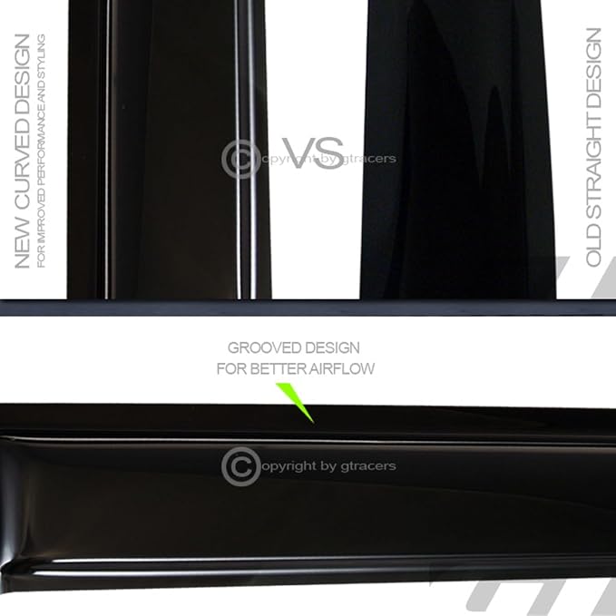 4pcs Front Rear Window Deflector Sun/Rain/Wind Guards Smoke Window Visors 07-13 - Image 2