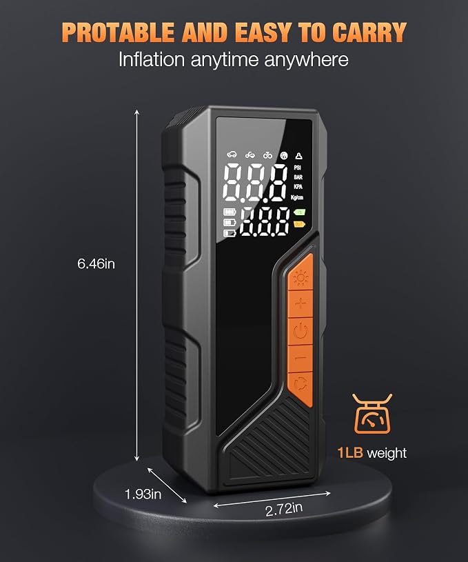 Tire Inflator Portable Air Compressor, 150PSI Portable Air Pump - Image 7
