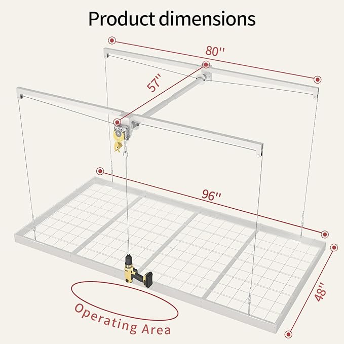 Garage Ceiling Storage Racks – 4x8 FT Overhead Garage Storage Rack - Image 2