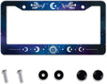 Starry Sun Moon License Plate Frame, Night Sky Moon Phase License Plate Holder by MIXWIT