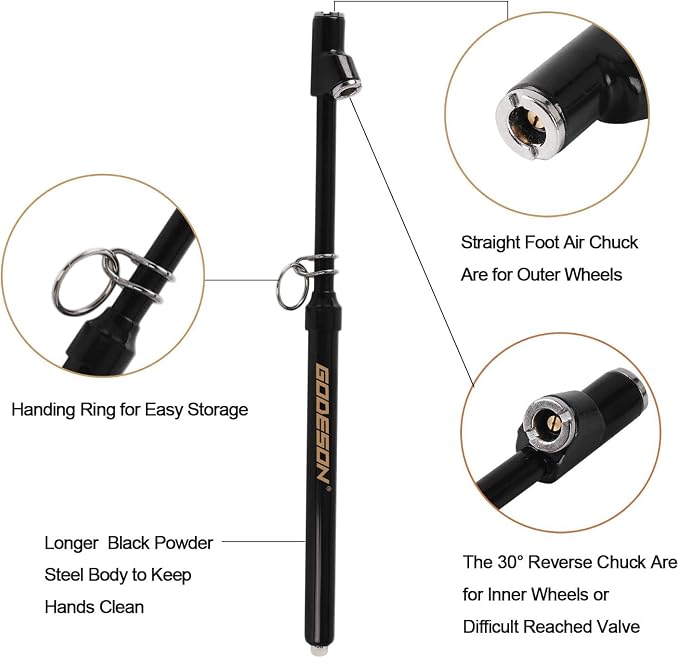 GODESON Dual Head Tire Pressure Gauge, Heavy Duty Pencil Tire Gauge Range - Image 5