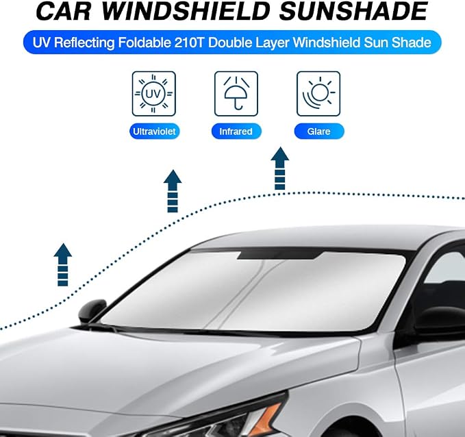 KUST Windshield Sun Shade for 2019-2025 Nissan Altima Accessories, Custom Fit - Image 2