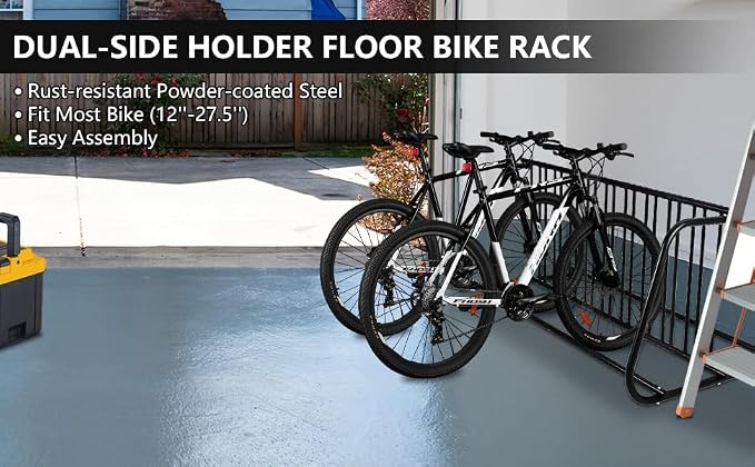 Outdoor Bike Storage, 10 Bike Rack Garage, 61 In Long All-Steel Mesh Bikes Rack - Image 8
