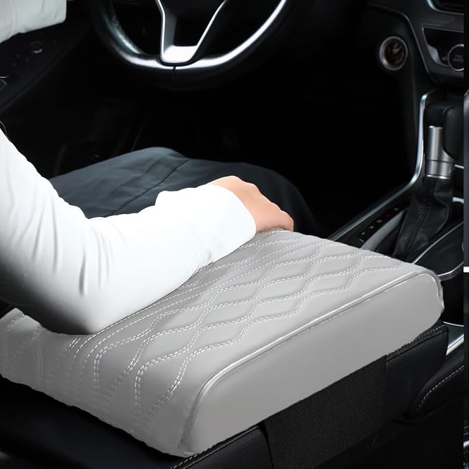 Car Center Console Cover, Memory Foam Car Armrest Cushion, Leather Arm Rest - Image 2