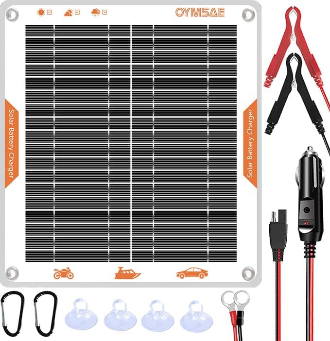 OYMSAE 5W 12V Solar Car Battery Charger Portable Waterproof Solar Power Battery by OYMSAE