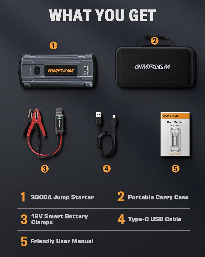 Car Jump Starter, 3000A Jump Starter Battery Pack - Image 8
