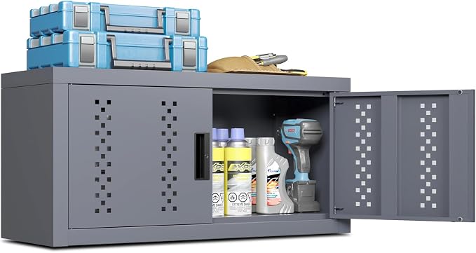 Metal Wall Storage Cabinet Steel Wall Mounted Garage Storage Cabinet by Karini