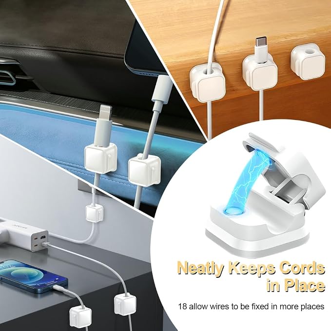 18 Pack Cord Organizer Holder, Magnetic Cable Clips Management, Easy Strong - Image 5