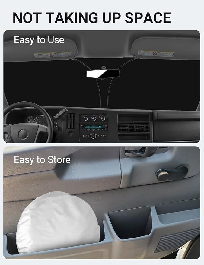 Proadsy for Chevrolet Express Cargo Van 1996-2024 2025 Windshield Sun Shade - Image 9