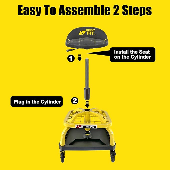 Rolling Shop Stool with Wheels, Garage Work Mechanic Stool with Backrest - Image 6