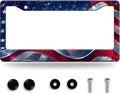 Patriotic American Flag License Plate Frame USA Flag License Plate Stainless by GORSNKYE