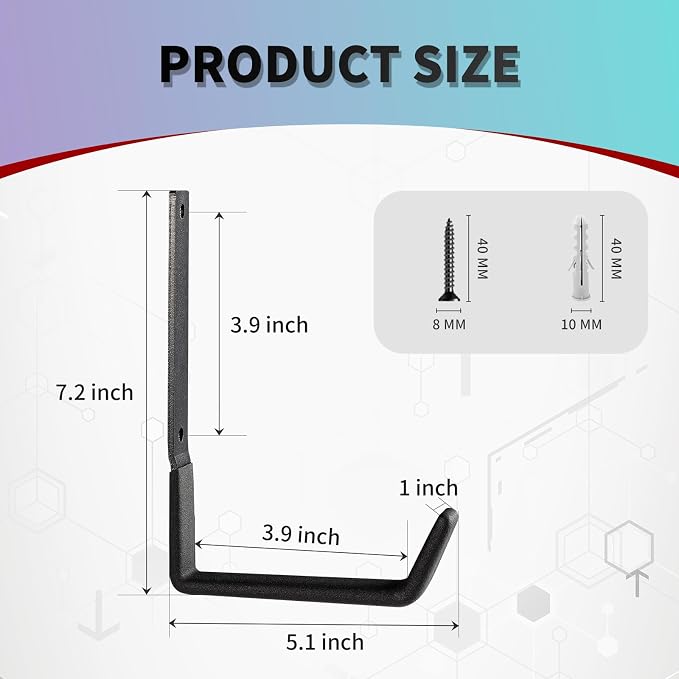 Heavy Duty Wall Mount Hooks, Utility Hooks - Image 2