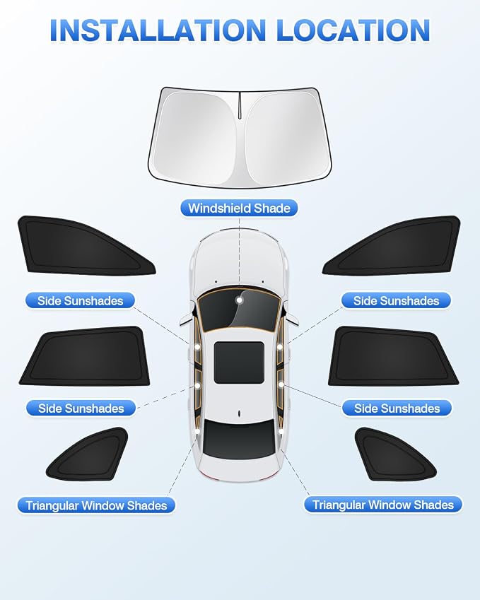 Sunshades for 2020-2025 Subaru Outback Accessories Windshield Sun Shade Side - Image 5