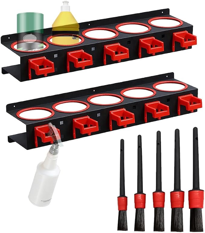 Spray Bottle Rack Organizer, 2 Pack Wall-mounted Spray Bottle Holder, Car by Unknown