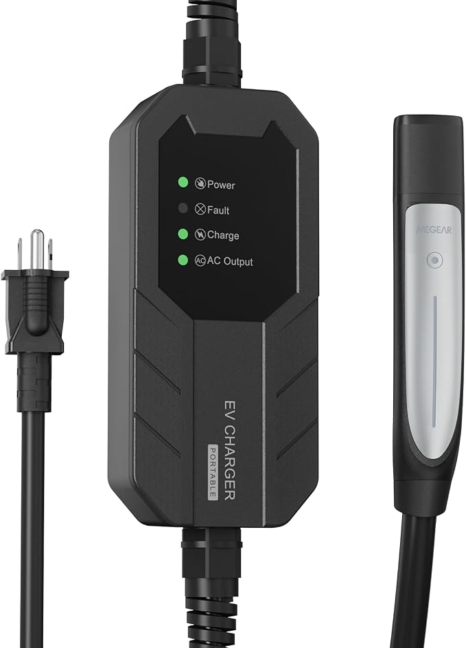16 Amps Level 1 Tesla Charger, NEMA 5-15 Plug, Portable Electric Car Charger by Megear