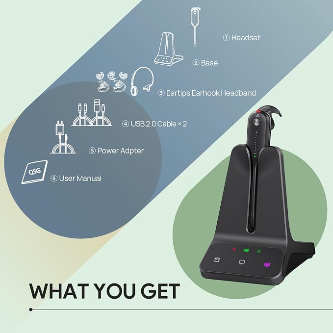 Yealink DECT Wireless Headset WH63 E2 UC, Single Ear Convertible Office Headset - Image 8