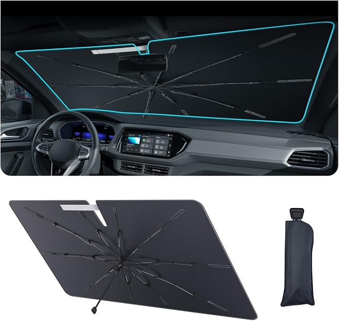 2025 Upgrade Car Windshield Sun Shade Windshield Sunshade Umbrella Protect Car by LUWU