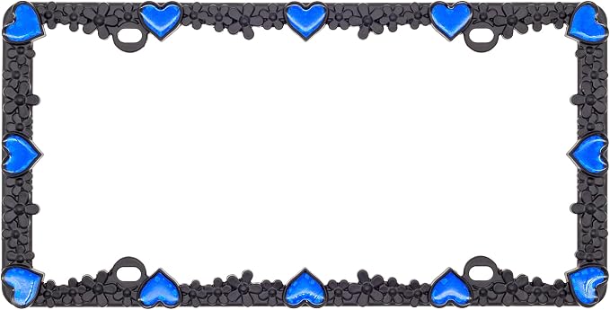 Creathome 3D Daisy Heart License Plate Frame from Pure Zinc Alloy Metal Perfect - Image 3