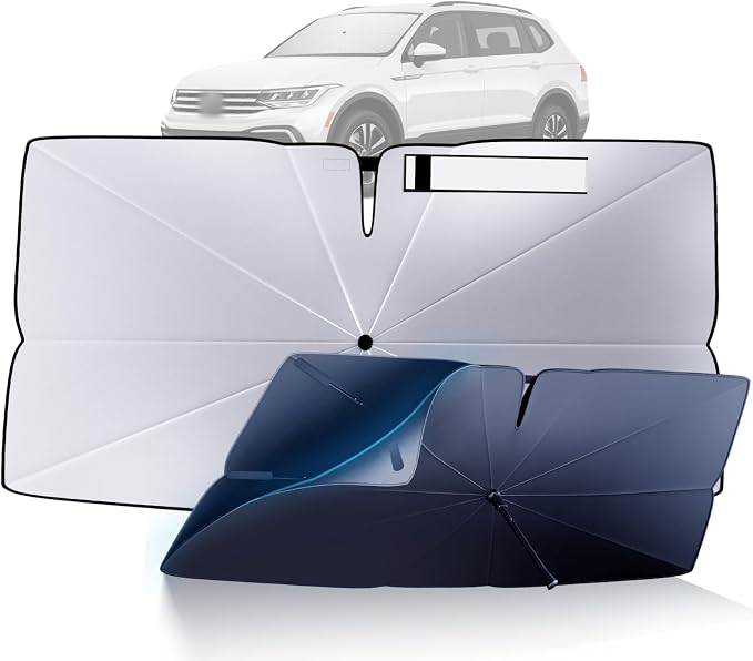 Windshield Sun Shade Umbrella for 2018-2023 Volkswagen VW Tiguan Accessories: by HIMUMOY