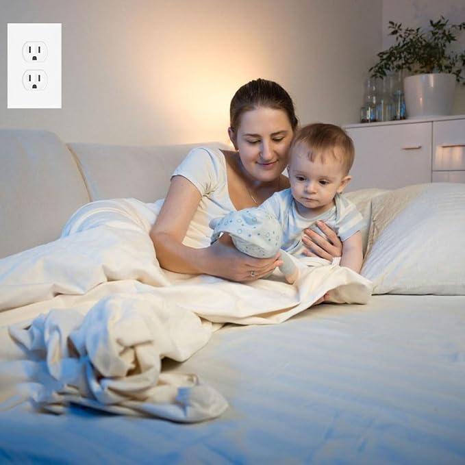 1-Gang Screwless Duplex Wall Plate Cover Single Switch Outlet Electrical - Image 3