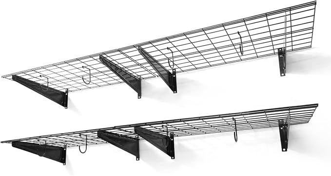 CAPHAUS 2-Pack Garage Shelving Wall Mounted 72x18 Inch, Heavy Duty Metal Wall by CAPHAUS
