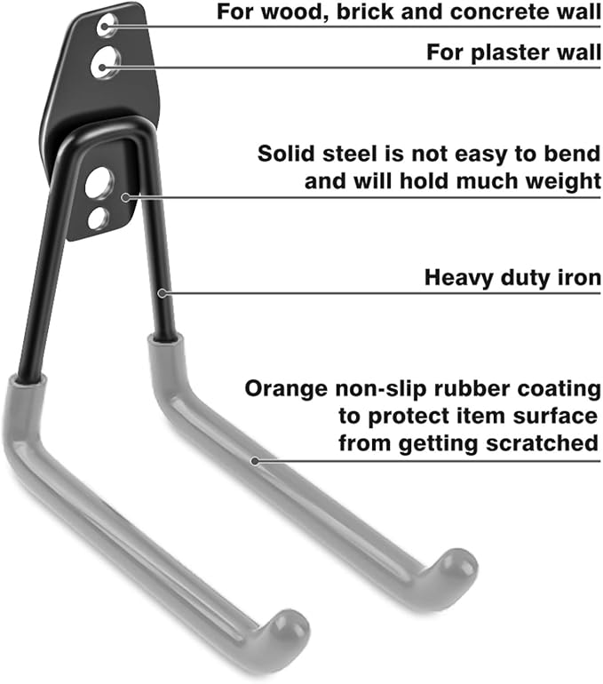 Garage Hooks Heavy Duty 14 Pack, Steel Garage Storage Hooks, Tool Hangers - Image 3