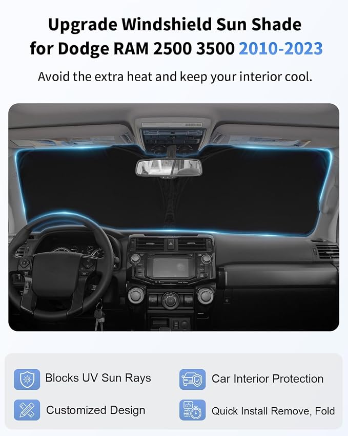 Sun Shade Sunshades for Dodge RAM 2500 3500 Truck Accessories Windshield Cover - Image 4