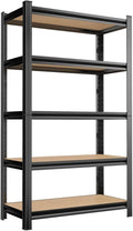 Garage Shelving Unit, 2550Lbs Heavy Duty 5-Tier Metal & Wood Adjustable Storage by Notmise