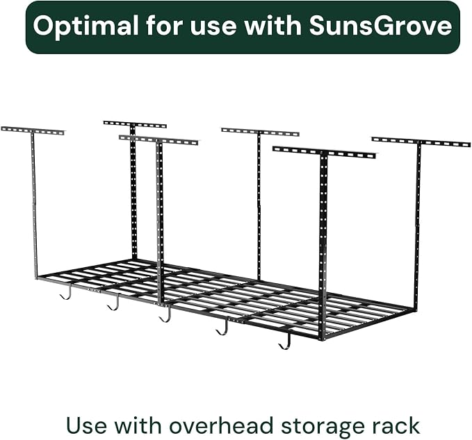 SunsGrove Heavy-Duty 4-Pack Overhead Garage Ceiling Storage Hooks, Add-On - Image 5