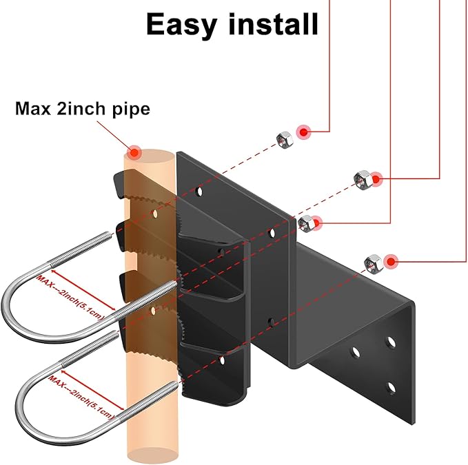 Antenna Mount Outdoor Antenna Pole Mast Mount Bracket- Heavy Duty Steel - Image 3