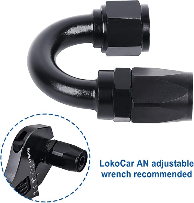 LokoCar 8AN Hose End Fitting 180 Degree Swivel - Image 5