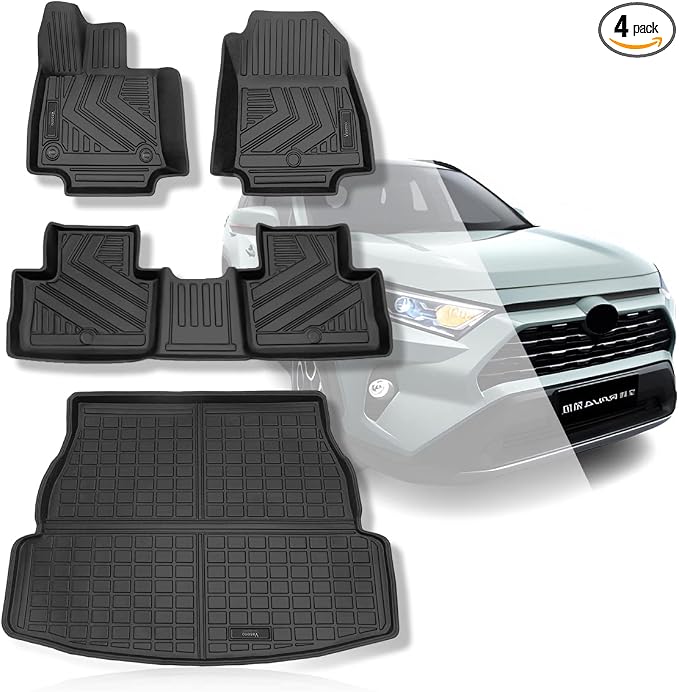 Vanseno Compatible for 2019-2025 Toyota Rav 4 Floor Mats & Cargo Liners Car by Vanseno