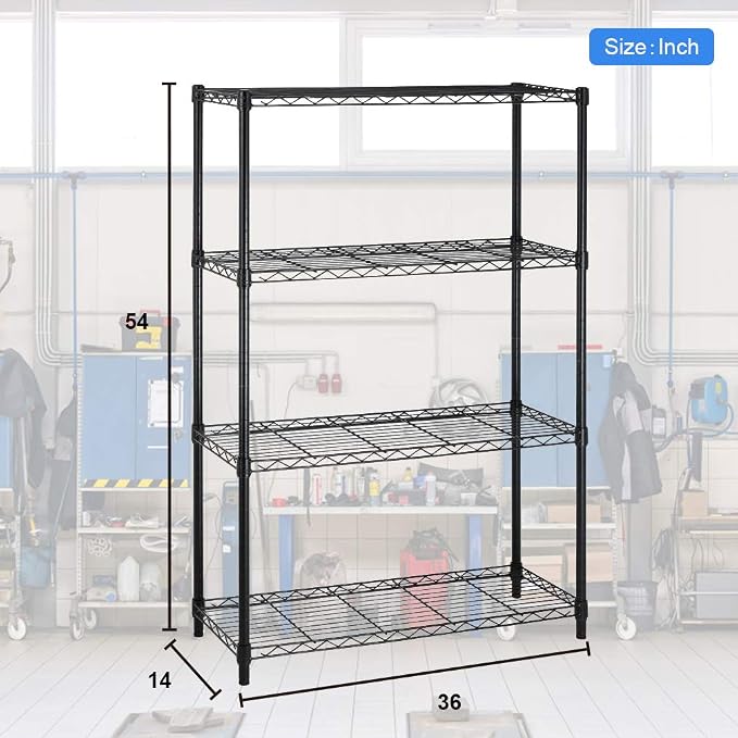 4 Tier Shelving Unit NSF Wire Shelf Metal Large Storage Shelves Heavy Duty - Image 3