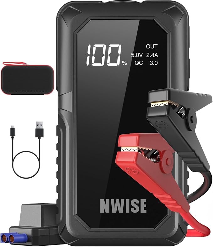 NWISE Car Jump Starter, 2000A Peak 20000mAh Portable Battery Starter by NWISE